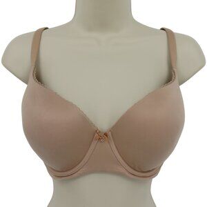 Victorias Secret 34DDD Body by Victoria Lined Demi Bra Solid Beige Underwire Bow